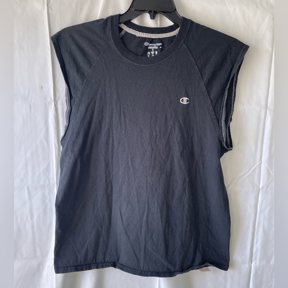 Champion T-Shirt Men's 2XL Short Sleeve Embroidered Logo Crew Neck Navy